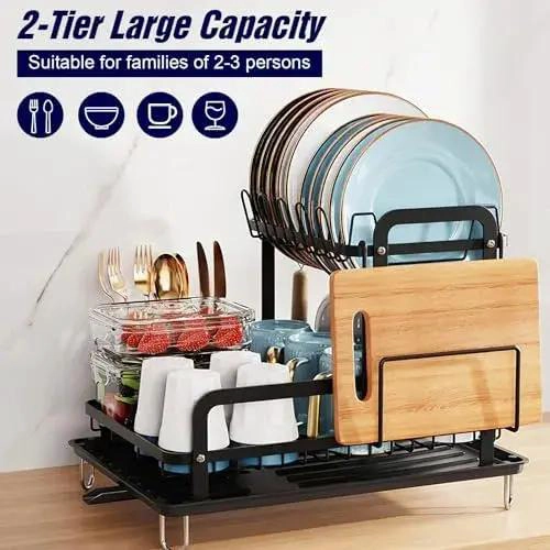 ESCURRIDOR DE PLATOS DE COCINA 2 NIVELES PARA HOGAR - 10