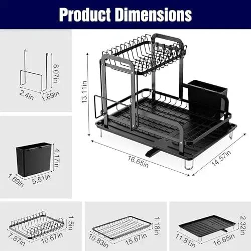 ESCURRIDOR DE PLATOS DE COCINA 2 NIVELES PARA HOGAR - 2