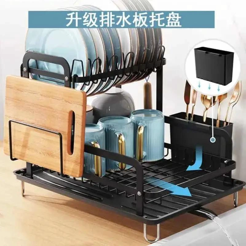 ESCURRIDOR DE PLATOS DE COCINA 2 NIVELES PARA HOGAR - 3