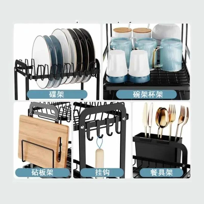ESCURRIDOR DE PLATOS DE COCINA 2 NIVELES PARA HOGAR - 7
