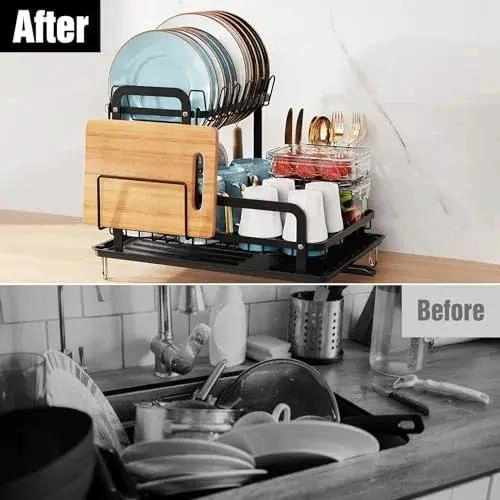 ESCURRIDOR DE PLATOS DE COCINA 2 NIVELES PARA HOGAR - 8