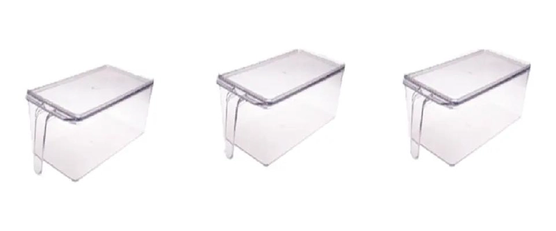 PACK DE 3 ORGANIZADORES PARA REFRIGERADOR CON TAPA 28X20 CM - 1