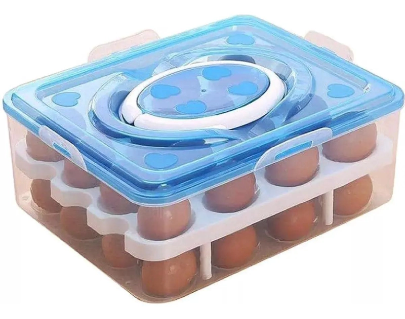 ORGANIZADOR DE HUEVOS APILABLE PARA 32 HUEVOS CON TAPA - 1