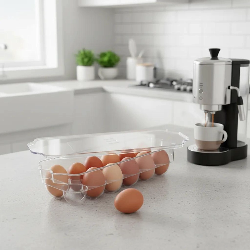 HUEVERA APILABLE PARA 12 HUEVOS CON TAPA TRANSPARENTE - 7