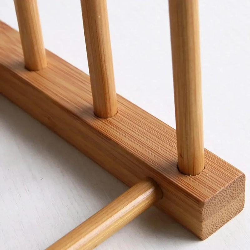 SOPORTE DE MADERA PARA PLATOS Y TAPAS ORGANIZADOR DE COCINA - 7