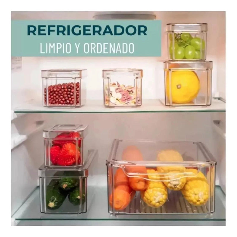 SET DE 7 CONTENEDORES TRANSPARENTES PARA REFRIGERADOR - 3
