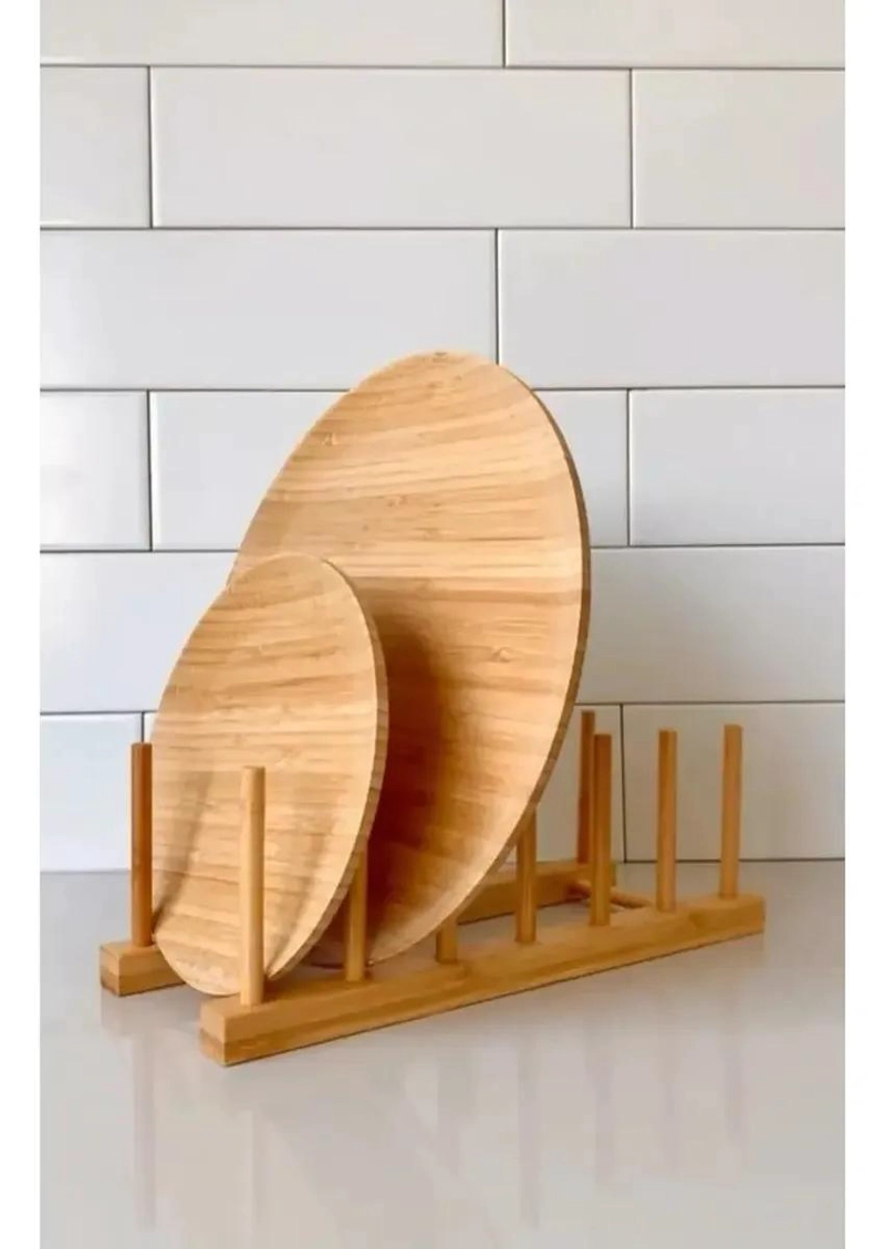 ESCURRIDOR DE PLATOS DE BAMBU NATURAL PARA COCINA - 2