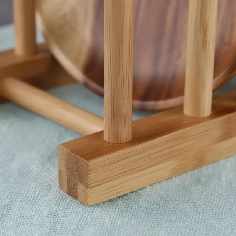 ESCURRIDOR DE PLATOS DE BAMBU NATURAL PARA COCINA - 8