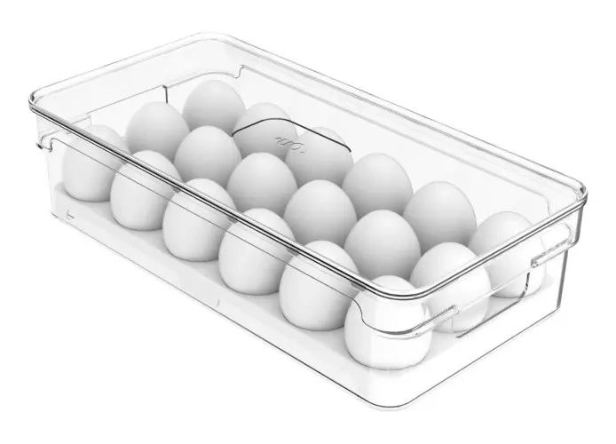 ORGANIZADOR DE HUEVOS TRANSPARENTE PARA 18 UNIDADES EN COCINA - 1