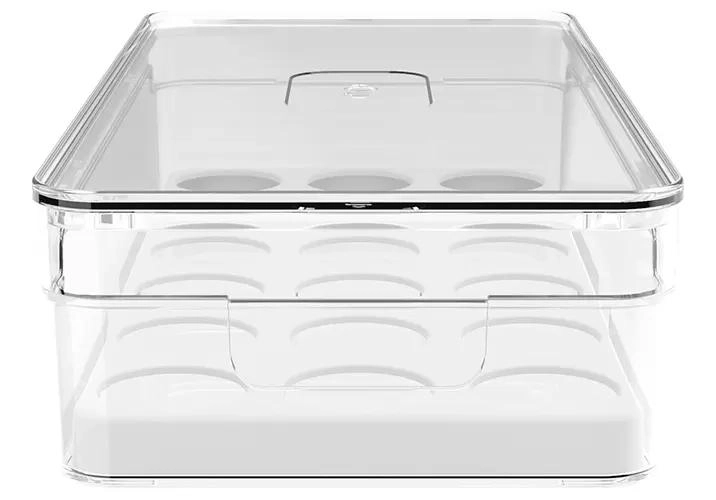 ORGANIZADOR DE HUEVOS TRANSPARENTE PARA 18 UNIDADES EN COCINA - 2