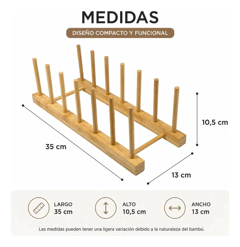 ESCURRIDOR DE PLATOS PLEGABLE DE BAMBU ECOLOGICO PARA COCINA - 4