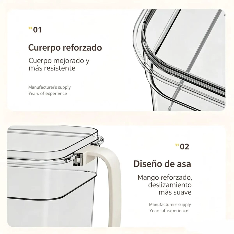 CONTENEDOR ORGANIZADOR TRANSPARENTE PARA REFRIGERADOR CON TAPA - 4