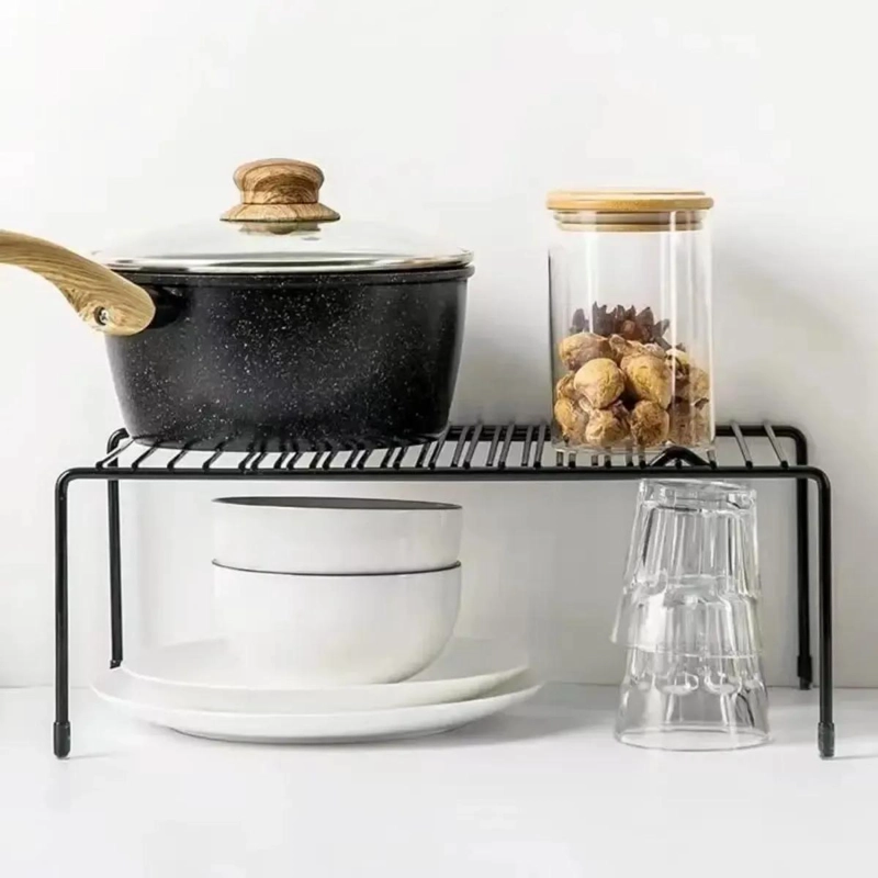 REPISA EXTENSIBLE ORGANIZADOR DE COCINA COLOR NEGRO - 1