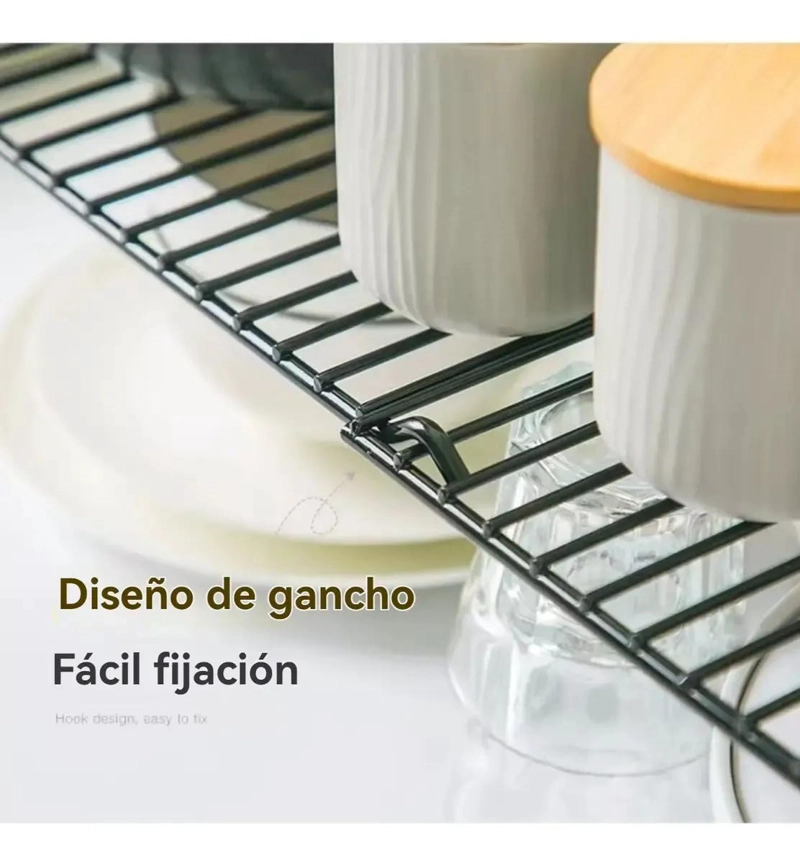 REPISA EXTENSIBLE ORGANIZADOR DE COCINA COLOR NEGRO - 4