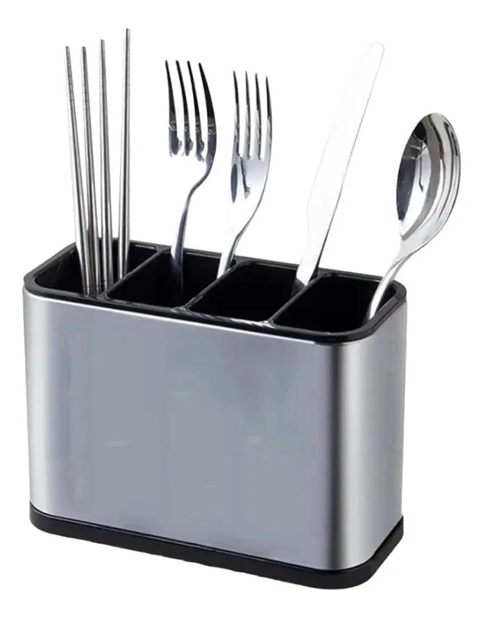 ESCURRIDOR DE CUBIERTOS DE ACERO INOXIDABLE CON 4 COMPARTIMENTOS - 1