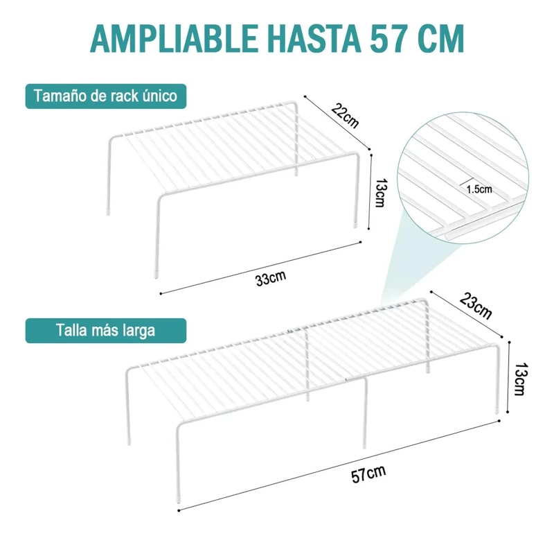 ESTANTE ORGANIZADOR EXTENSIBLE PARA COCINA Y ALMACENAMIENTO - 2