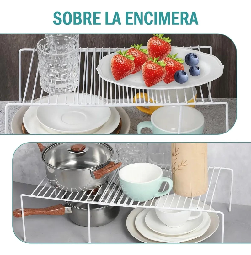 ESTANTE ORGANIZADOR EXTENSIBLE PARA COCINA Y ALMACENAMIENTO - 6