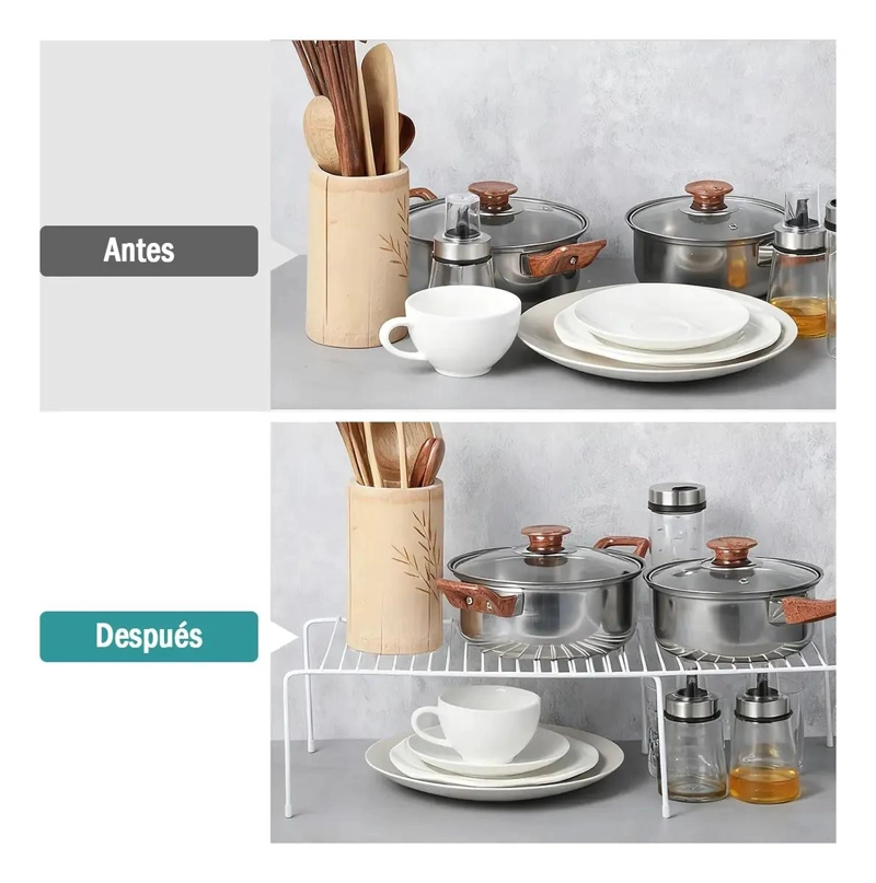 ESTANTE ORGANIZADOR EXTENSIBLE PARA COCINA Y ALMACENAMIENTO - 7