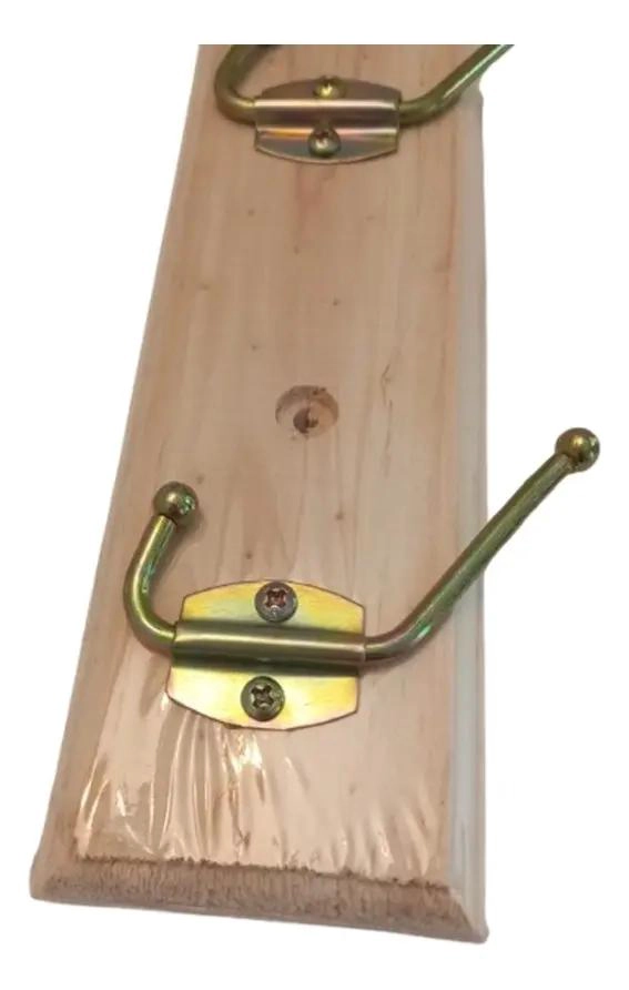 SET DE 2 PERCHEROS DE MADERA CON 5 GANCHOS DE 50 CM - 3