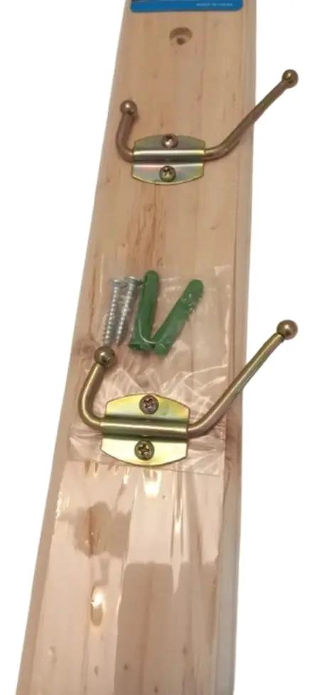 SET DE 2 PERCHEROS DE MADERA CON 5 GANCHOS DE 50 CM - 4