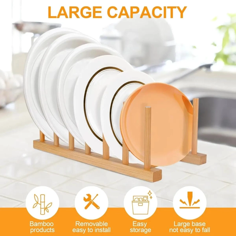 ESTANTE ORGANIZADOR DE PLATOS Y TAZAS DE BAMBU PACK DE 2 - 2