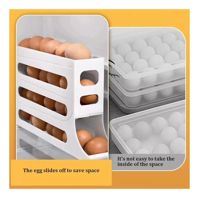 DISPENSADOR DE HUEVOS ORGANIZADOR PARA REFRIGERADOR DE 4 NIVELES - 3