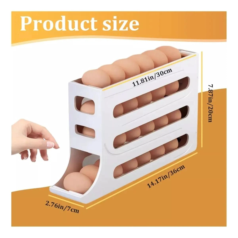 DISPENSADOR DE HUEVOS ORGANIZADOR PARA REFRIGERADOR DE 4 NIVELES - 6