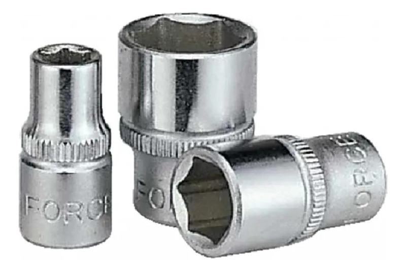 JUEGO DE DADOS 1/4 4 14 MM 19 PIEZAS GRIS - 2