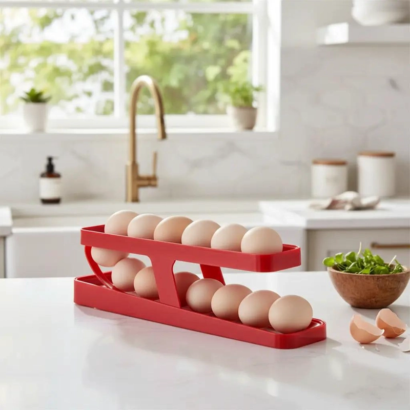 DISPENSADOR ORGANIZADOR DE HUEVOS AUTOMATICO PARA 14 UNIDADES - 1