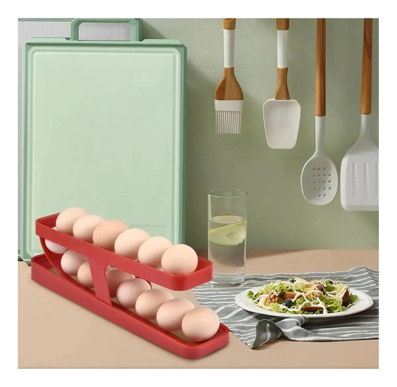 DISPENSADOR ORGANIZADOR DE HUEVOS AUTOMATICO PARA 14 UNIDADES - 5