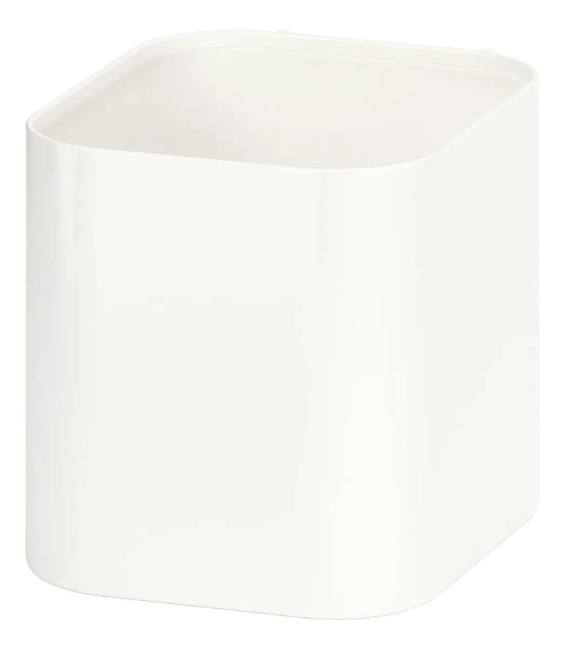 CONTENEDOR ORGANIZADOR DE PARED EN ACERO BLANCO 7.5X9X8 CM - 1