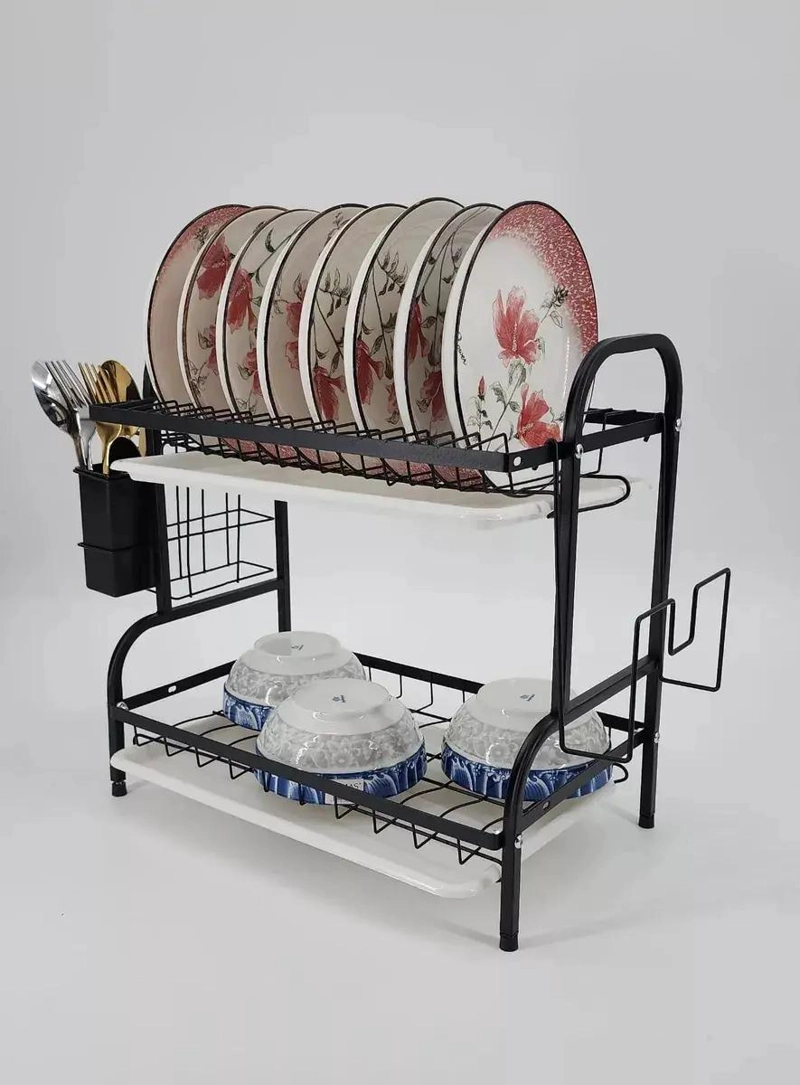 ESCURRIDOR DE PLATOS DE COCINA 2 NIVELES CON BANDEJA DE GOTEO - 2