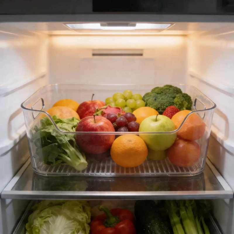 CAJA ORGANIZADORA TRANSPARENTE PARA REFRIGERADOR DE 30 CM - 6
