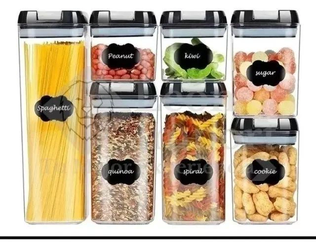 SET DE 7 CONTENEDORES ORGANIZADORES DE ALIMENTOS CON CIERRE HERME TICO - 2