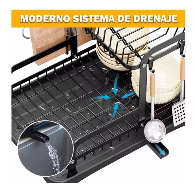 ESCURRIDOR DE PLATOS 3 NIVELES PARA COCINA - 3