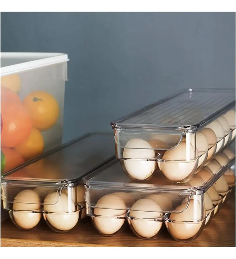 ORGANIZADOR ACRILICO PARA 12 HUEVOS CON TAPA TRANSPARENTE - 8