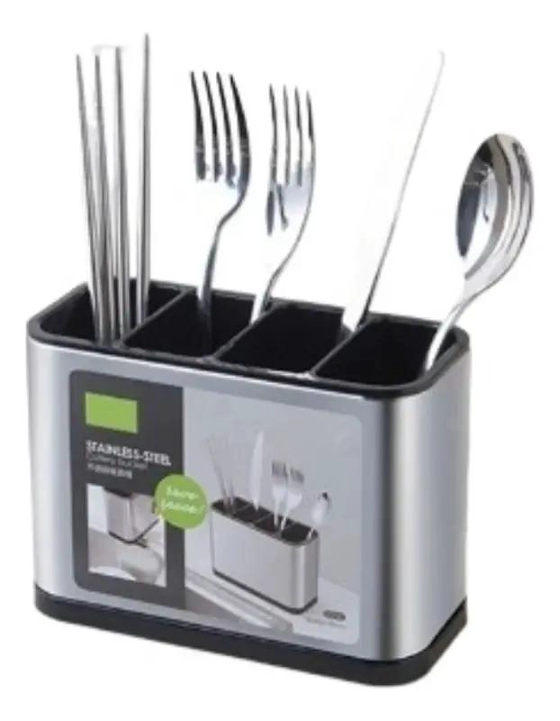 ESCURRIDOR DE CUBIERTOS DE ACERO INOXIDABLE CON 4 COMPARTIMENTOS - 2