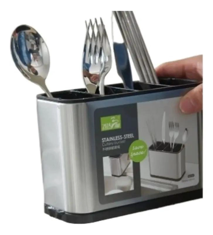 ESCURRIDOR DE CUBIERTOS DE ACERO INOXIDABLE CON 4 COMPARTIMENTOS - 4