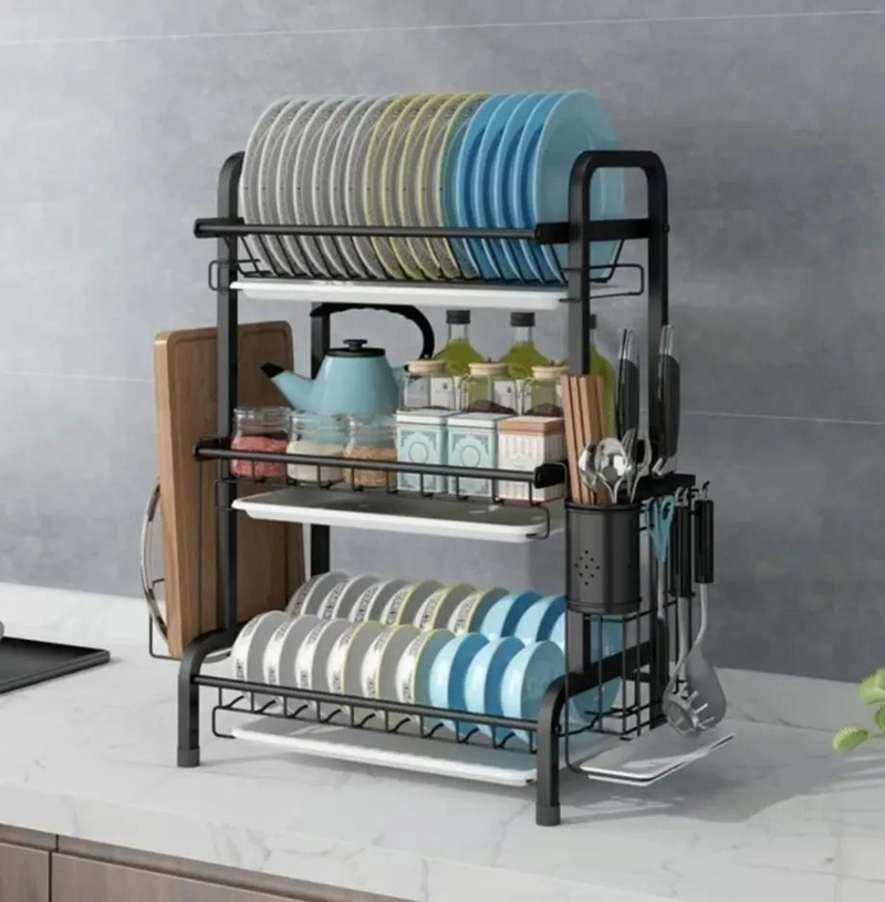 ESCURRIDOR DE PLATOS ORGANIZADOR DE COCINA 3 NIVELES - 2