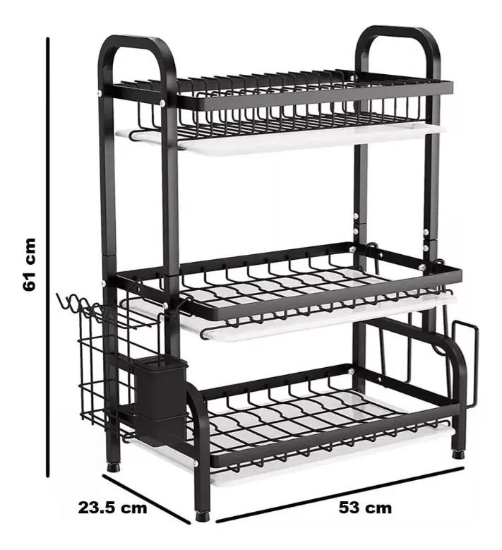 ESCURRIDOR DE PLATOS ORGANIZADOR DE COCINA 3 NIVELES - 3