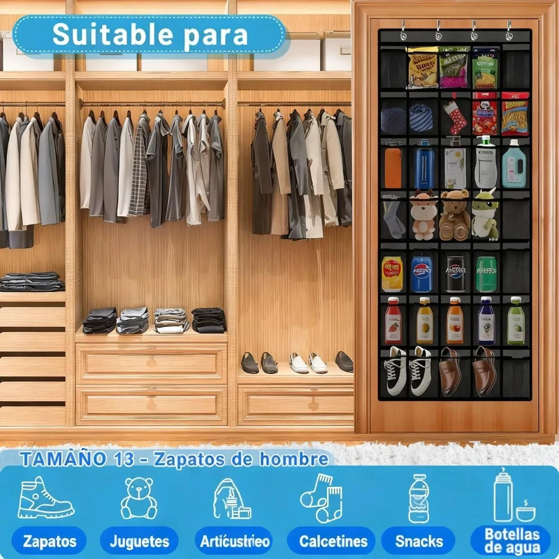 ORGANIZADOR DE ZAPATOS CON 35 BOLSILLOS DE TELA NO TEJIDA - 3