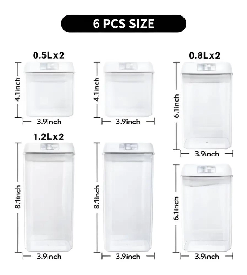 SET DE 7 CONTENEDORES HERME TICOS PARA ALIMENTOS EN COCINA - 10