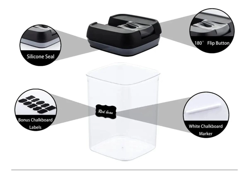 SET DE 7 CONTENEDORES HERME TICOS PARA ALIMENTOS EN COCINA - 3