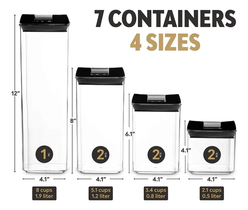 SET DE 7 CONTENEDORES HERME TICOS PARA ALIMENTOS EN COCINA - 6
