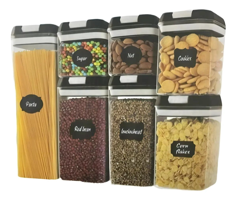 SET DE 7 CONTENEDORES HERME TICOS PARA ALIMENTOS EN COCINA - 9