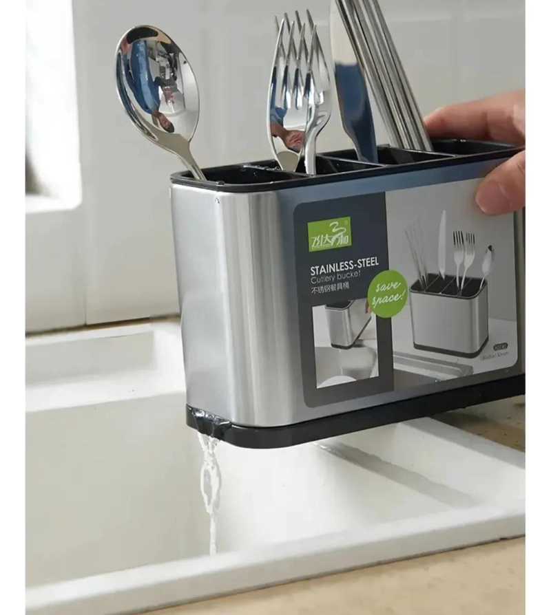 ESCURRIDOR DE UTENSILIOS DE COCINA EN ACERO INOXIDABLE - 8