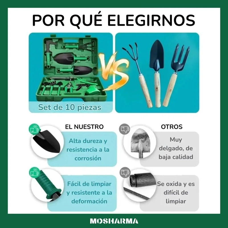 SET DE HERRAMIENTAS PARA JARDINERIA 11 PIEZAS - 5