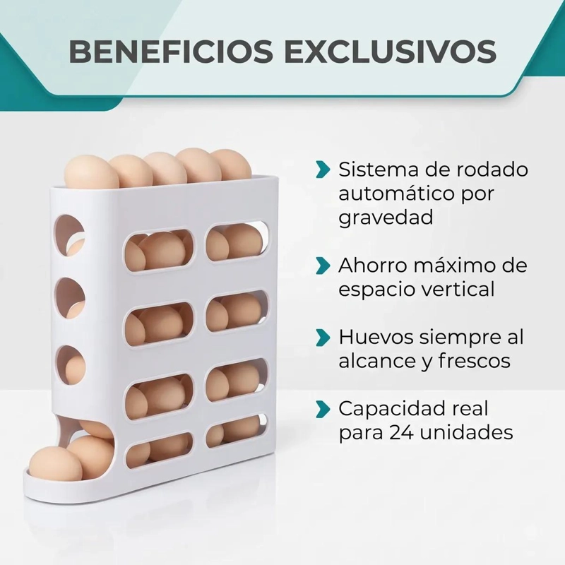 ORGANIZADOR VERTICAL DE HUEVOS PARA 24 UNIDADES EN 4 NIVELES - 3