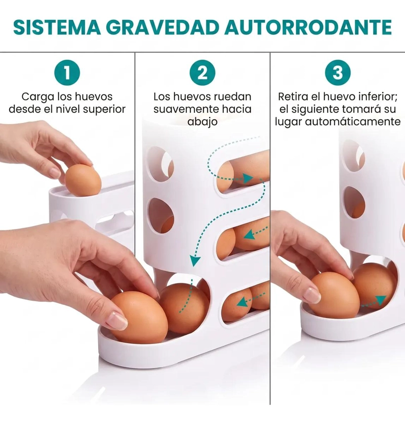 ORGANIZADOR VERTICAL DE HUEVOS PARA 24 UNIDADES EN 4 NIVELES - 9