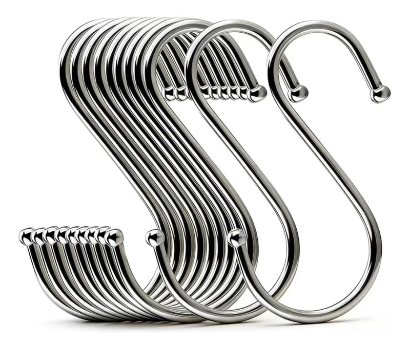 GANCHOS EN S DE ACERO INOXIDABLE PARA COCINA Y HOGAR - 1